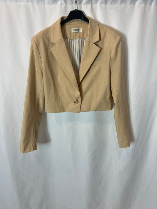 LEEMENT. Blazer beige corta T.u(S)