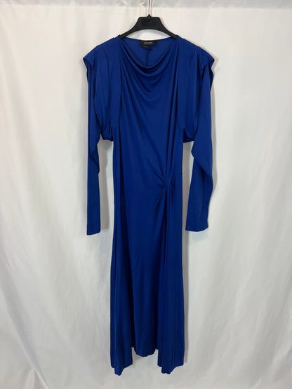 ISABEL MARANT. Vestido fluido azul klein detalle hombros. T 36