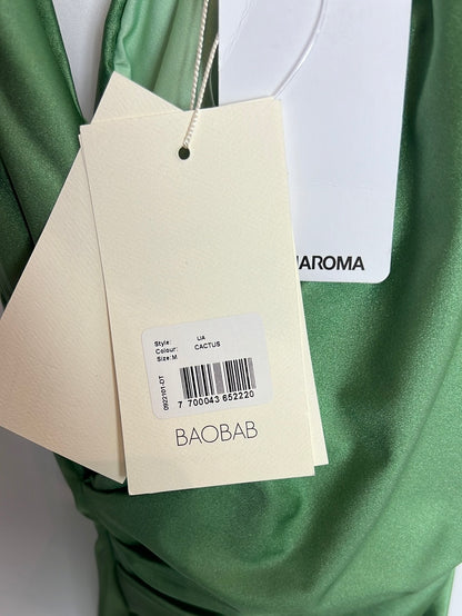 BAOBA. Vestido largo licra verde múltiplos ícono. T M