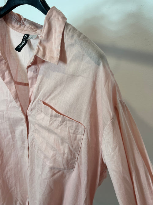 H&M. camisa rosa algodón T.xxs (s/m)