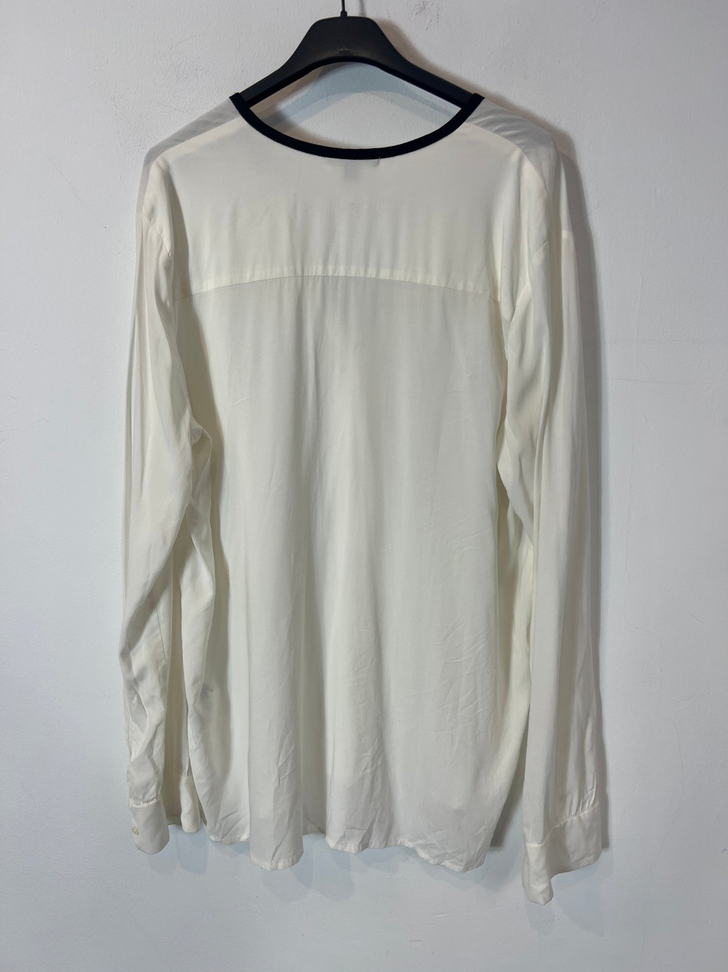 JAMES PERSE LOS ANGELES. Blusa blanca fluida detalle cuello. T 4 (L)