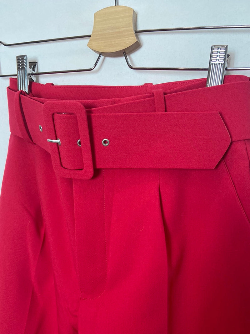 ZARA. Pantalón rosa detalle cinturón T.S