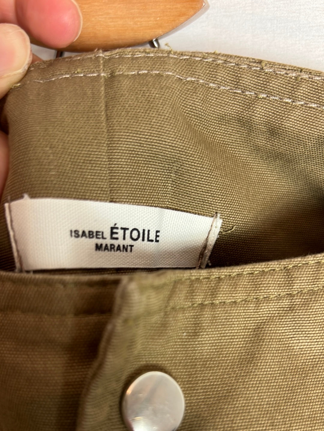 ISABEL MARANT  ÉTOILE. Pantalón verde caqui detalle bolsillos. T 38