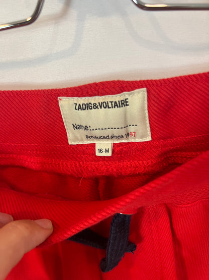 ZADIG&VOLTAIRE. Conjunto camiseta y bermuda rojas. T 16 años