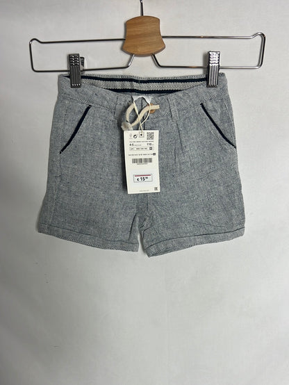 ZARA. Pantalón corto gris jaspeado T 4-5 años