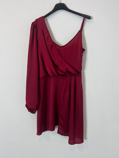 SHEIN. Vestido corto burdeos T.s