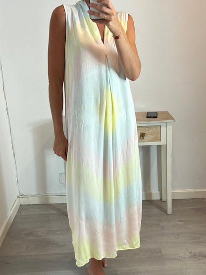 OTRAS. Vestido largo tie dye tonos pastel. T S/M