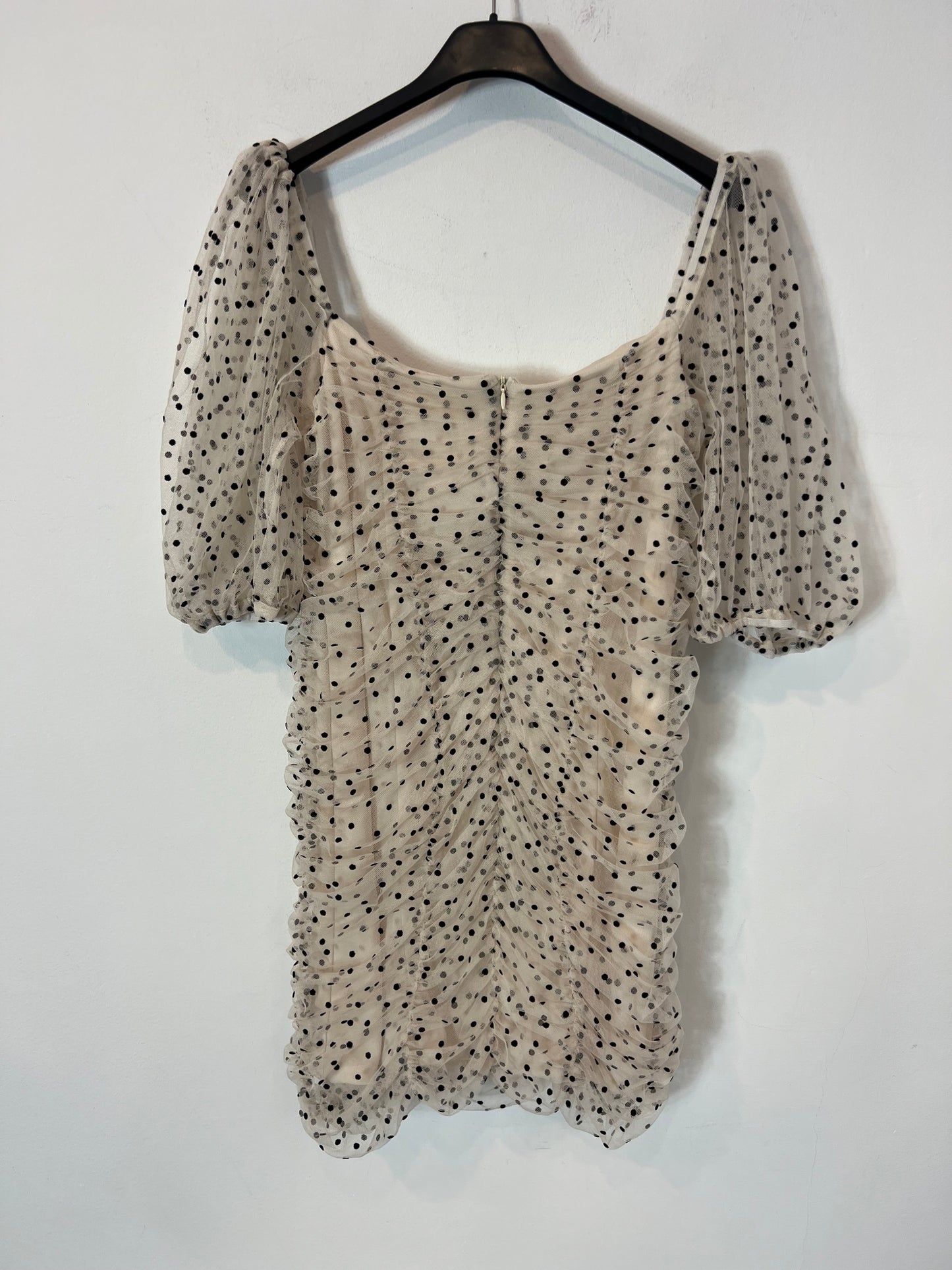 OTRAS. Vestido tull beige lunares Tu(s)