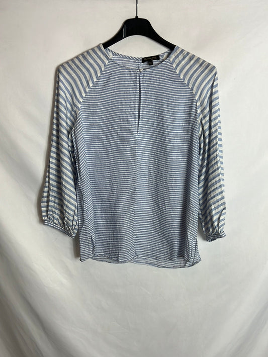 MASSIMO DUTTI. Blusa fluida rayas T.36