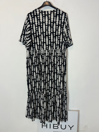 SFERA. Vestido midi estampado zig zag. T L