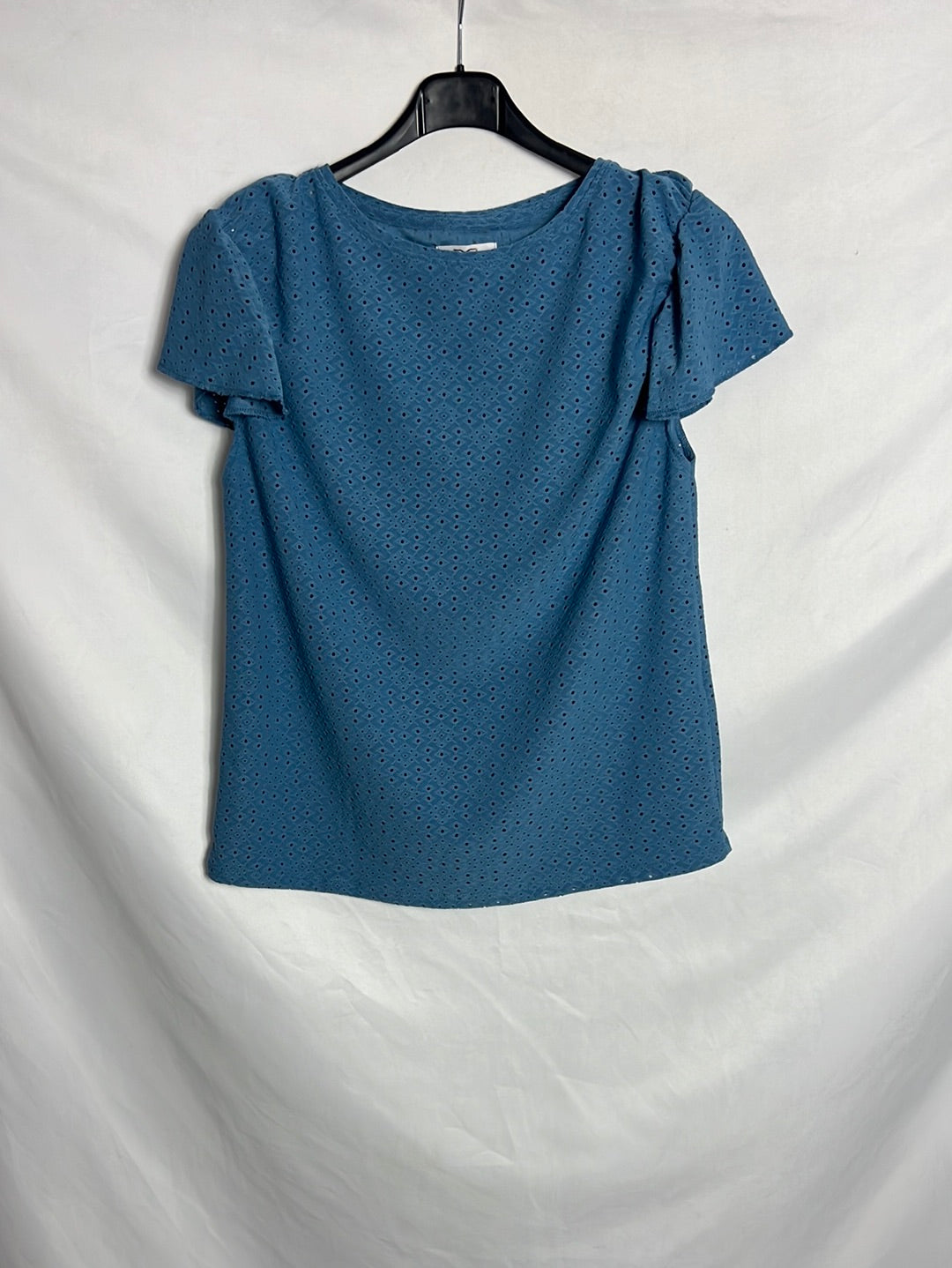 MLN. Top textura troquelado azul T S