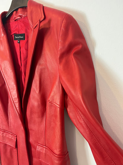 PEDRO DEL HIERRO. Chaqueta roja piel . T M