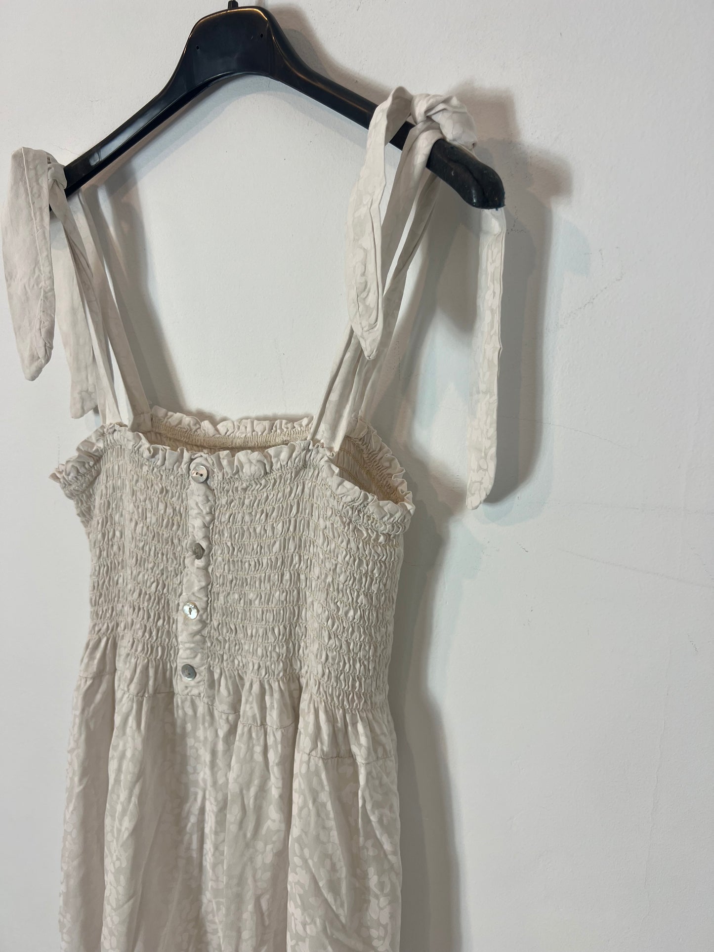 OTRAS. Vestido largo beige animal print. T S/M