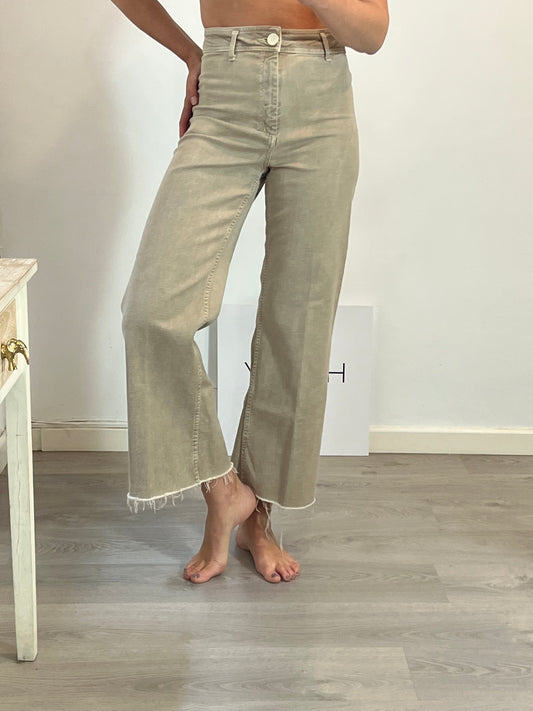 ZARA. Pantalón culotte beige tostadoT.36