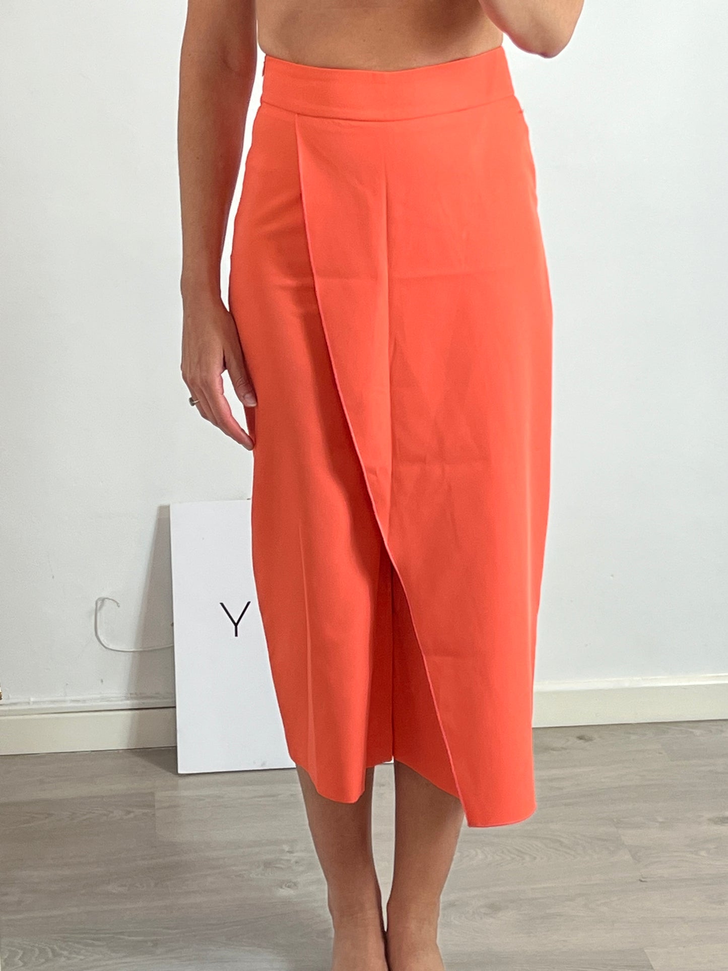 MAK BY MARISA ARACIL Falda pantalón midi naranja T.36