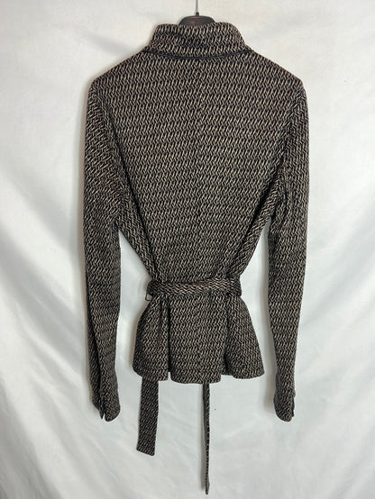 GERARD DAREL. Chaqueta espiga marrón T.42