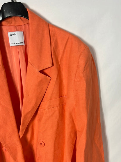 BERSHKA. Blazer naranja lino T.l