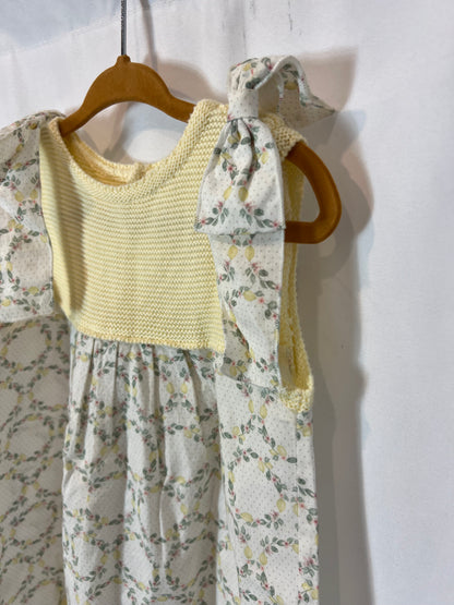 OTRAS. Vestido estampado doble textura. T 24 meses