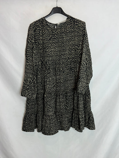 ZARA. Vestido textura animal print. T M