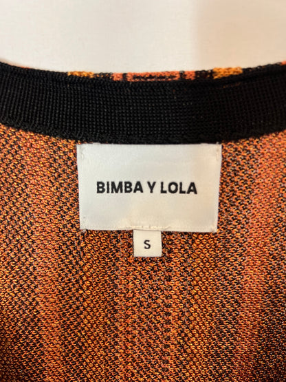 BIMBA Y LOLA. Vestido largo punto hilos brillo. T S