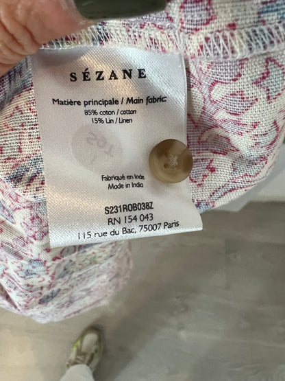 SEZANE. Vestido largo camisero flores T.40