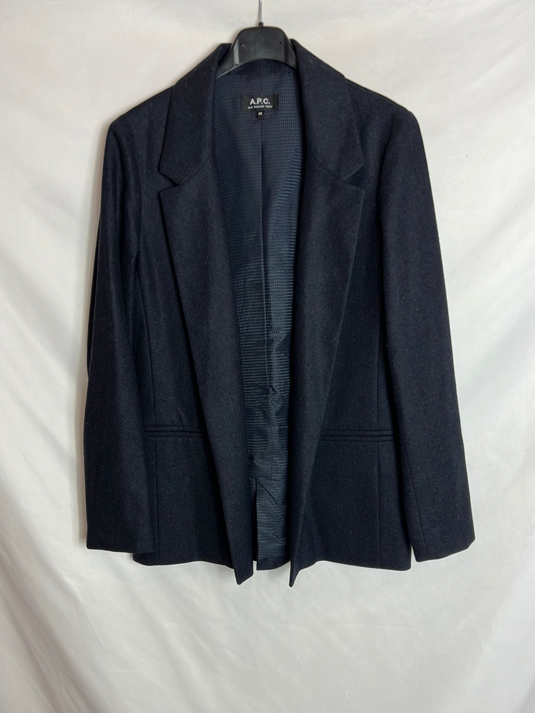 A.P.C. Blazer azul lana jaspeada. T 38