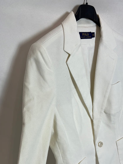 POLO RALPH LAUREN. Blazer blanca piqué. T10 (38)