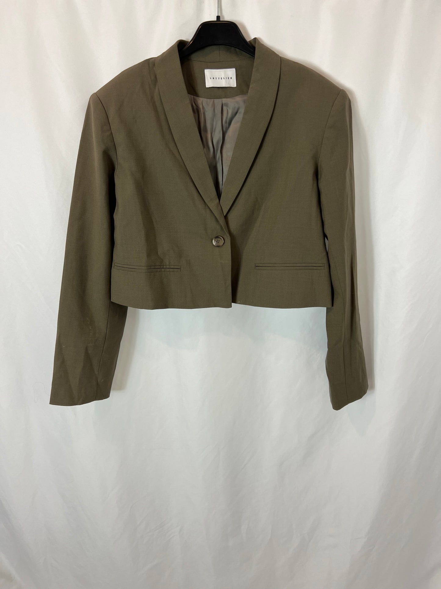 LATTELIER. Blazer verde corta T.s