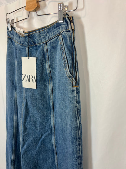 ZARA. Falda denim midi. T S