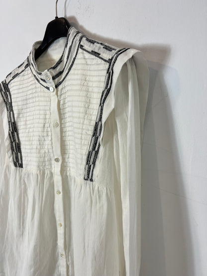 BA&SH. Blusa blanca bordados. T 1(S)