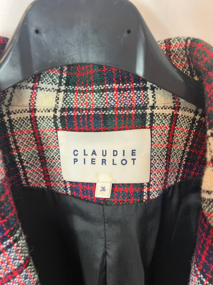 CLAUDIE PIERLOT. Abrigo cuadros. T S