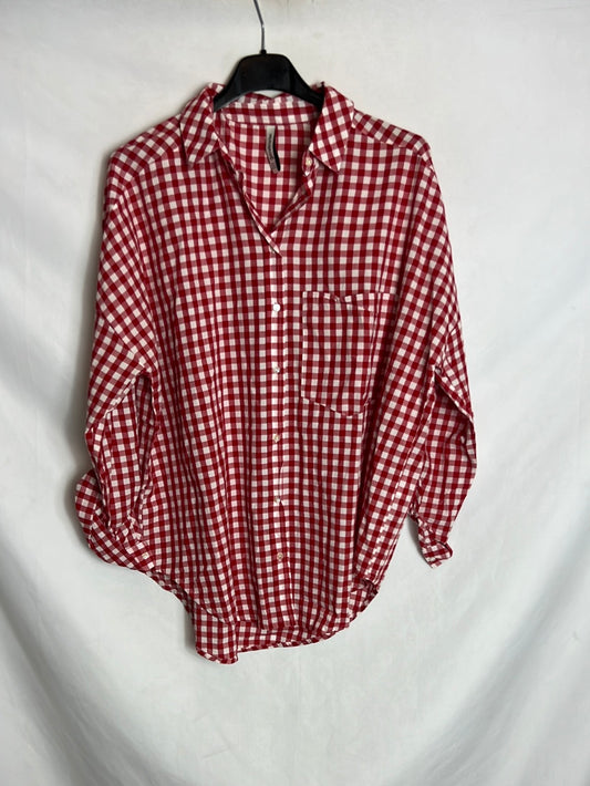 STRADIVARIUS. Camisa cuadros vichy. T S