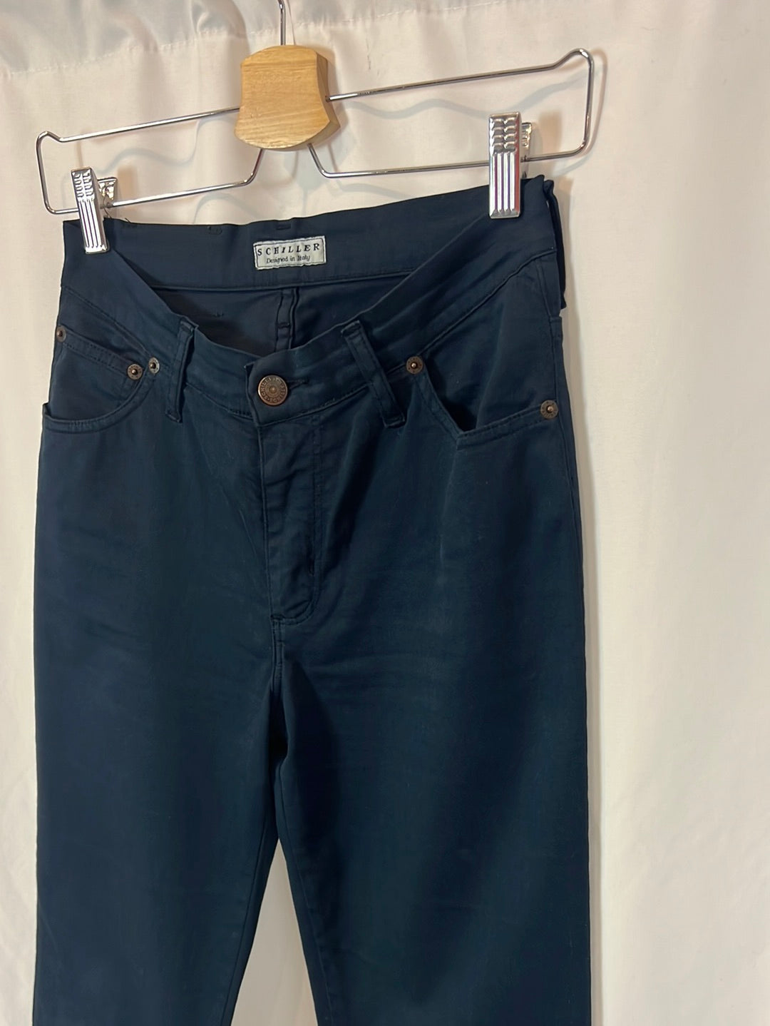 SCHILLER. Pantalón recto azul T.31(36)