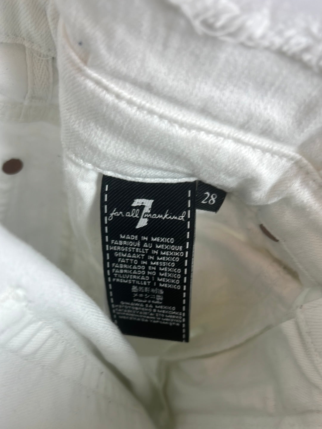 FOR ALL 7 MANKIND. Denim blanco pitillo elastico . T 28(38)