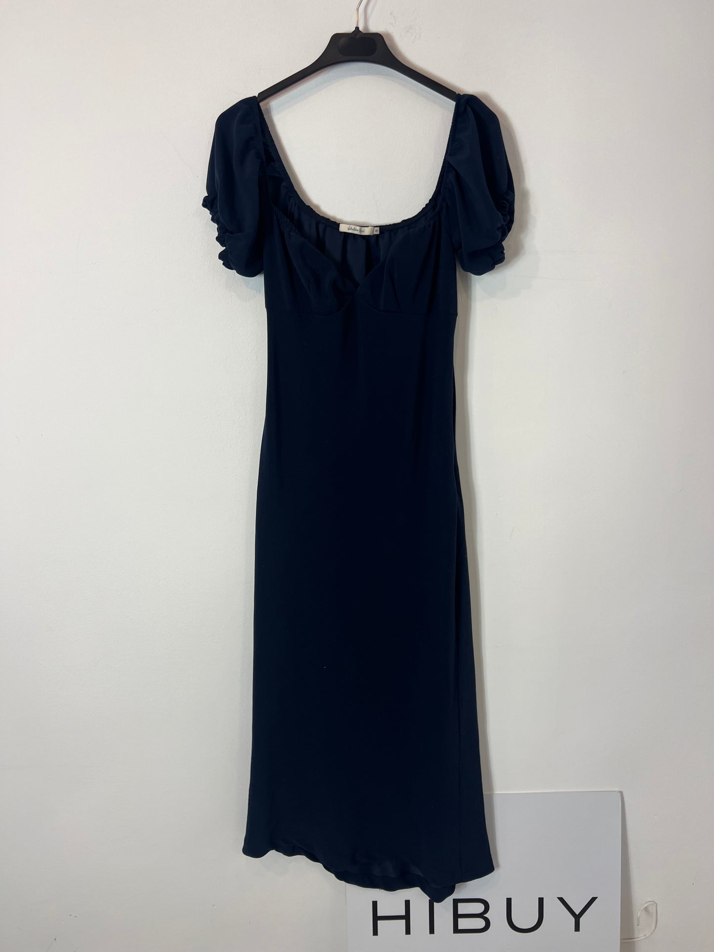 VALENTINA GARI. Vestido midi azul T.s