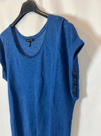 MASSIMO DUTTI. Camiseta azul fluida TU(S)