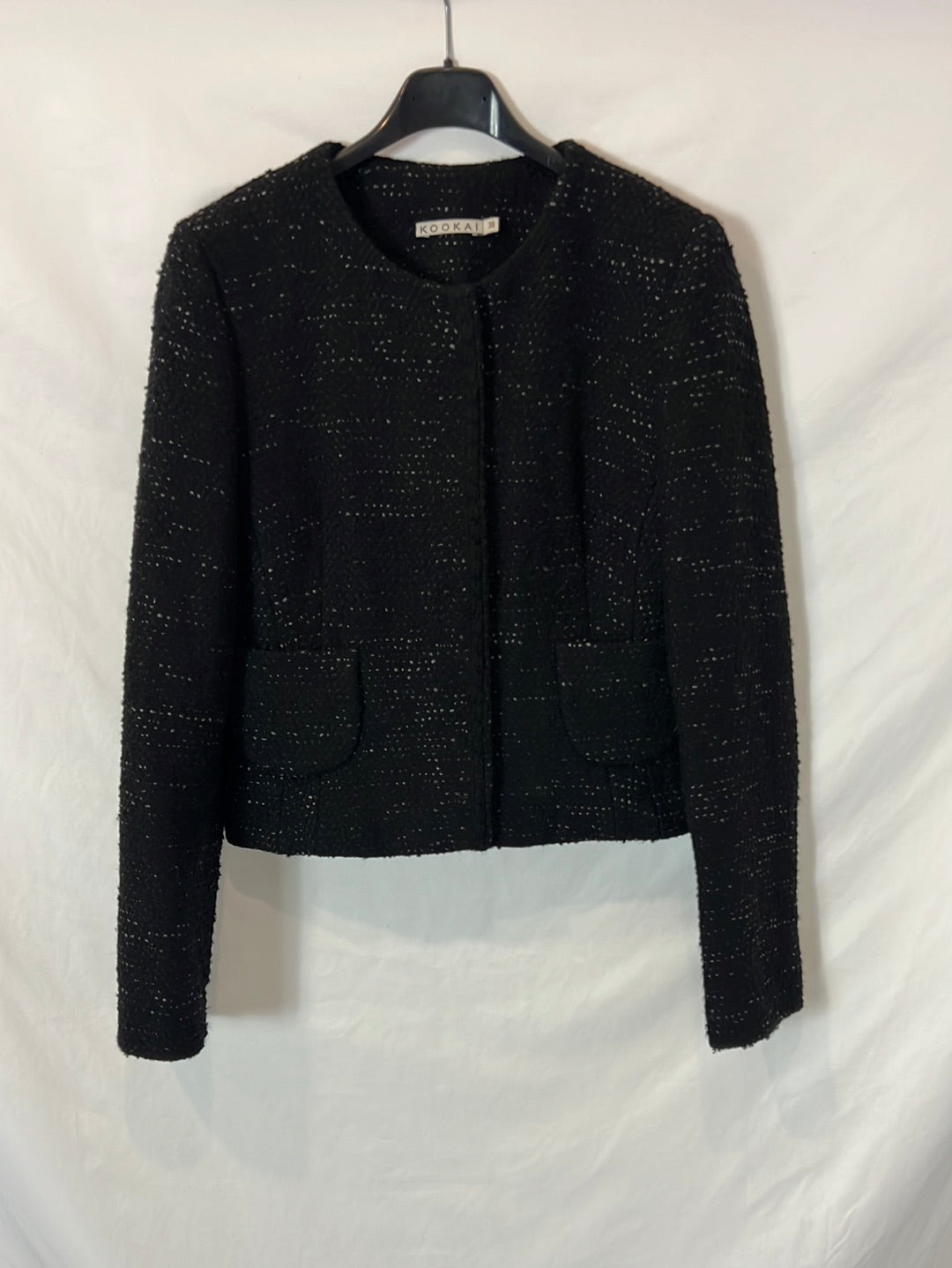 KOOKAI. Chaqueta negra tweed T.38