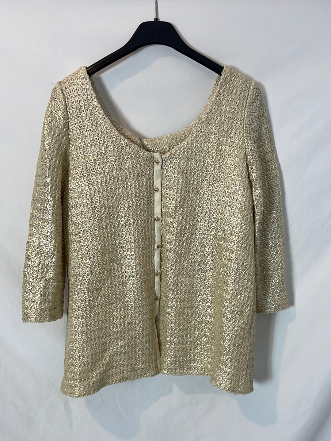 PEDRO DE HIERRO. Top beige tweed T.l