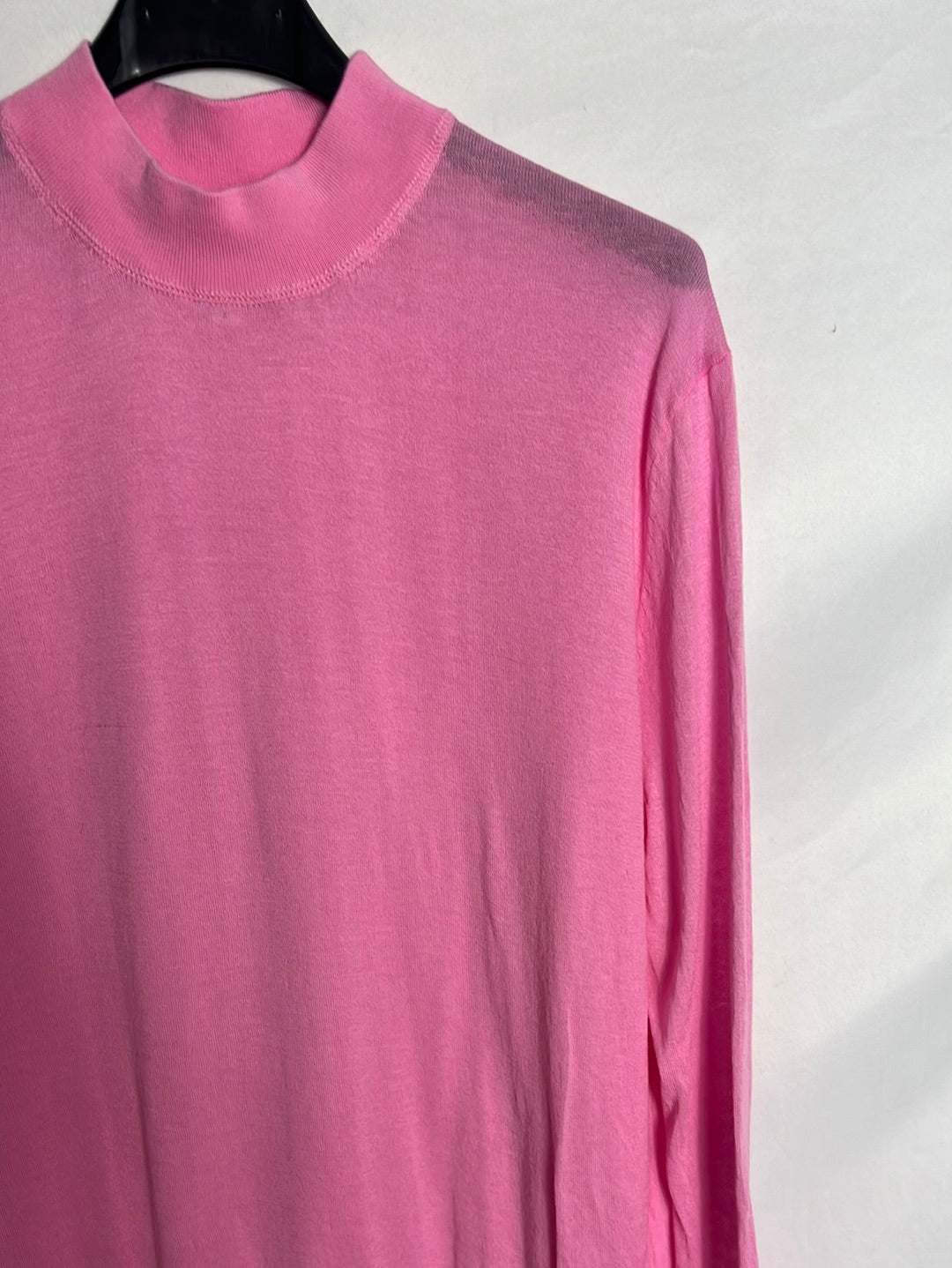 BIMBA Y LOLA. Jersey fino rosa cuello perkins. T L