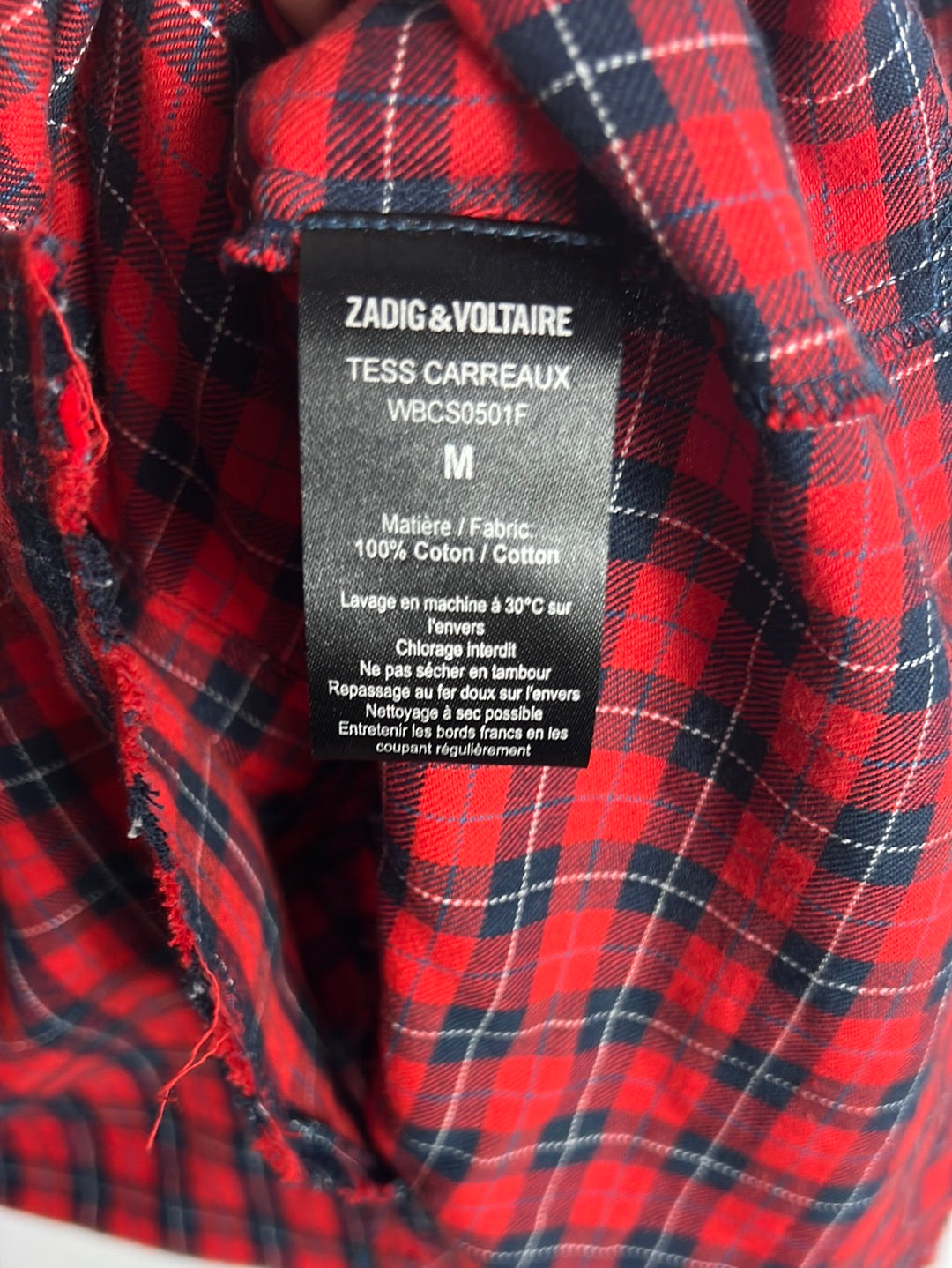 ZADIG&VOLTAIRE . Camisa cuadros detalle espalda. T M