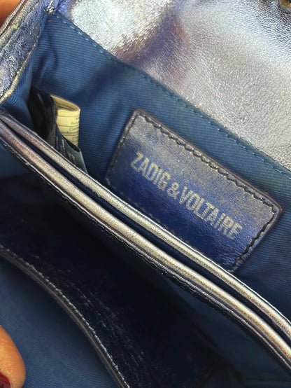 ZADIG&VOLTAIRE . Bolos mini azul metalizado (Tara)