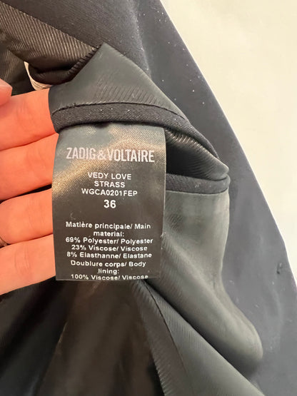 ZADIG&VOLTAIRE . Blazer negra detalle espada. T 36