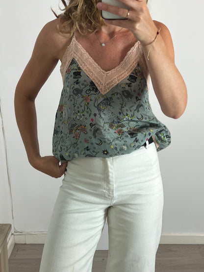 ZADIG&VOLTAIRE. Top lencero estampado. T XS