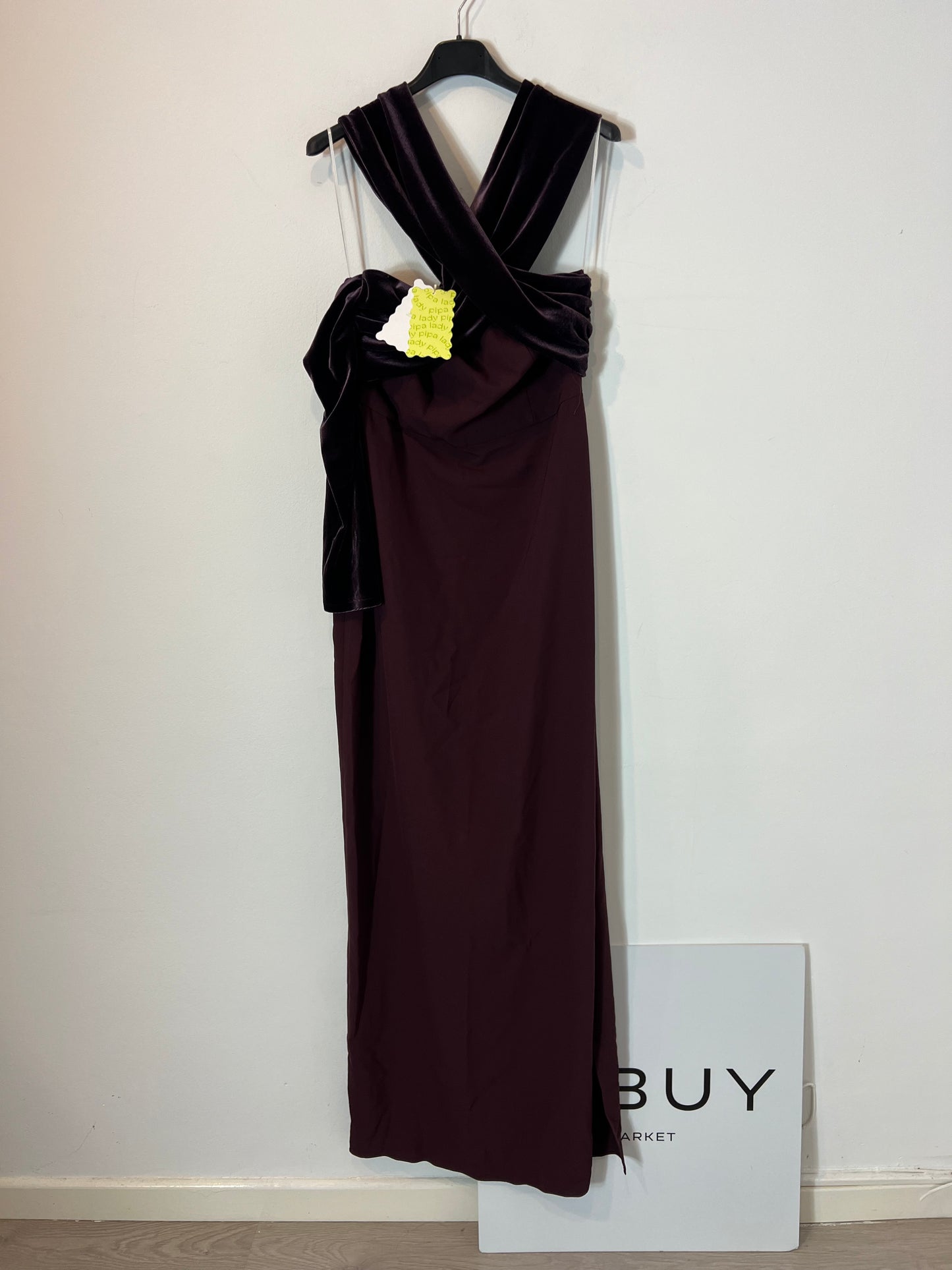 LADY PIPA. Vestido largo burdeos T.m