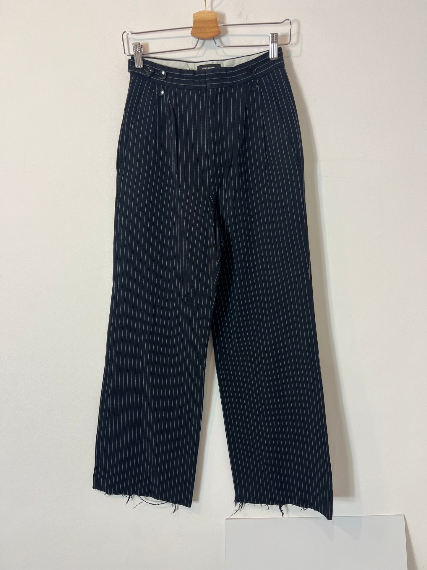 ISABEL MARANT. Pantalón azul rayas diplomáticas T.34