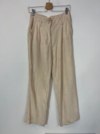 SEZANE. Pantalón fluido pana beige T.36