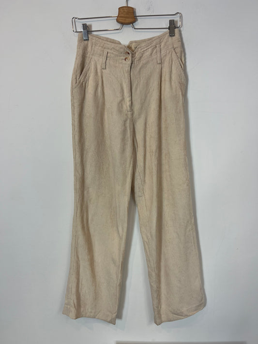 SEZANE. Pantalón fluido pana beige T.36