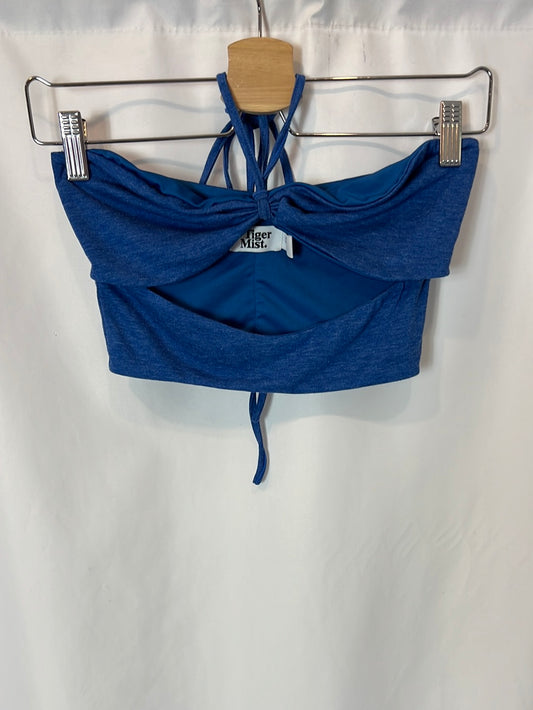 TIGER MIST. Crop top azul abertura. T S