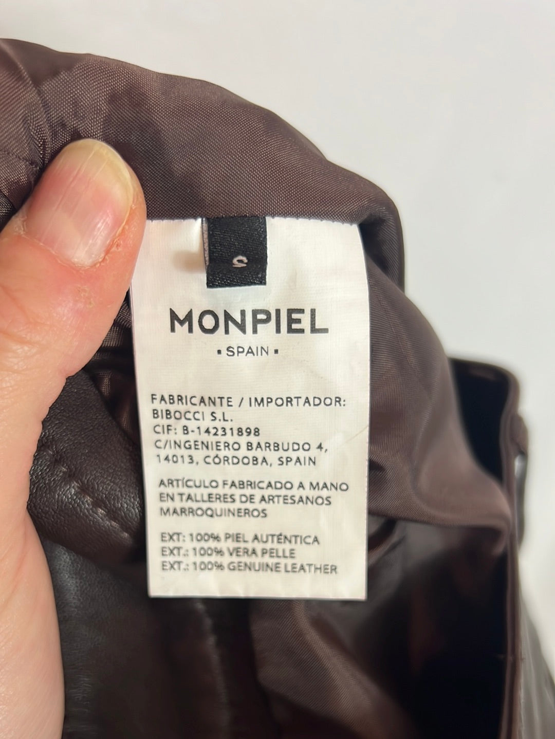 MOMPIEL. Pantalón marrón piel T.s