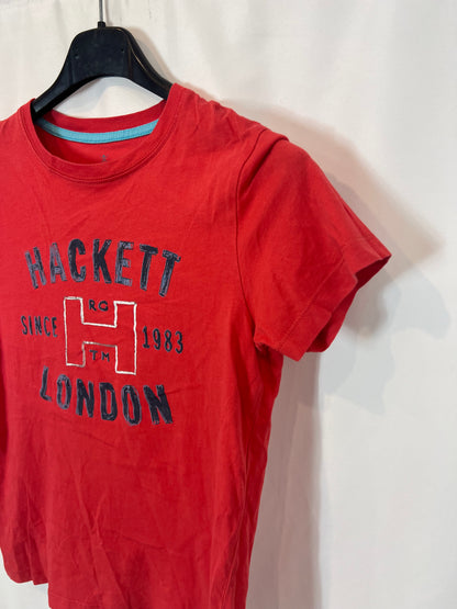 HACKET. Camiseta roja letras. T 7-8 años